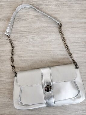 Silver Avon Metallic Y2K Clutch Shoulder Bag Fabric Wedding Evening Bag Purse